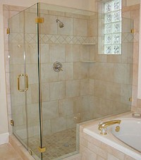 corner glass shower install